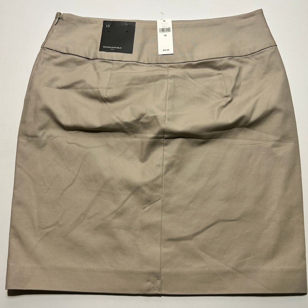 Banana Republic Khaki Pencil Skirt Tan Side Zip Office Wear 894069-01-1 Size 10